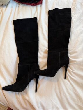 Nordstrom Black Suede Over-the-Knee Stiletto Boots